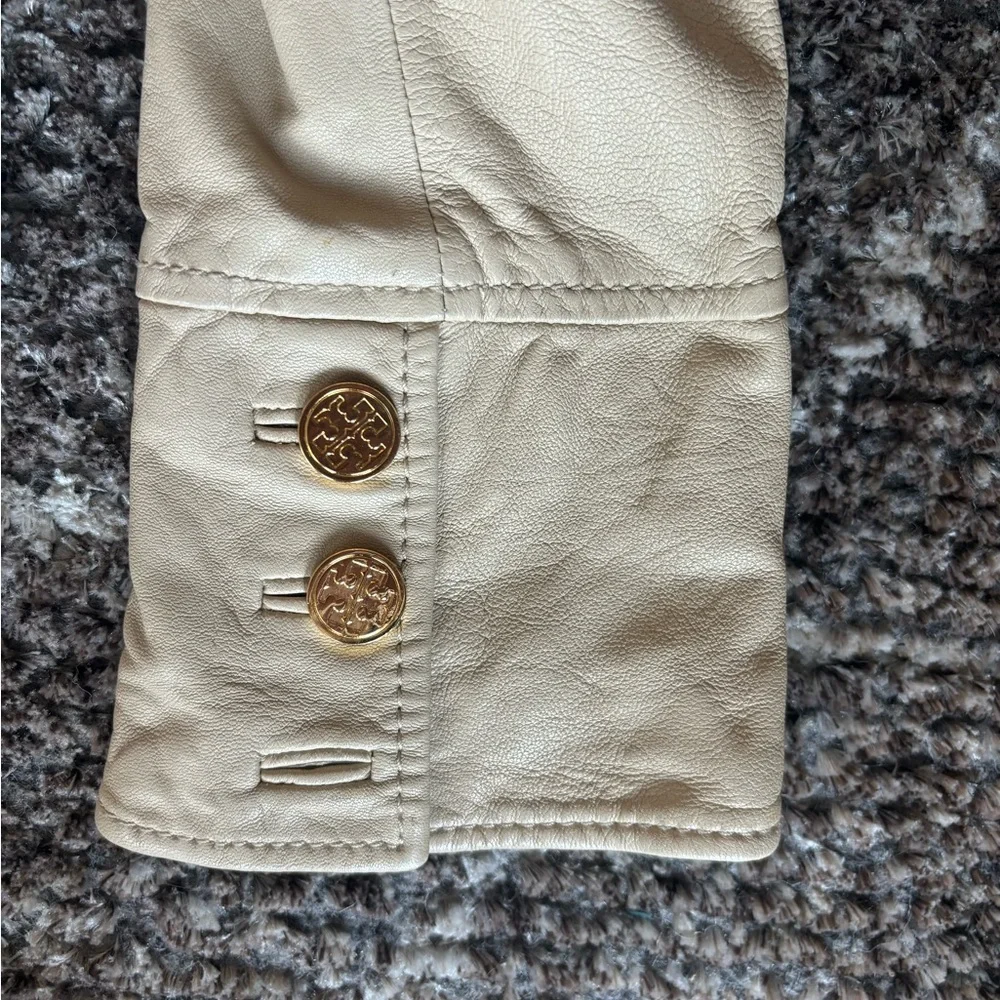 Tory Burch Cream Leather Jacket - Picture 7 of 8